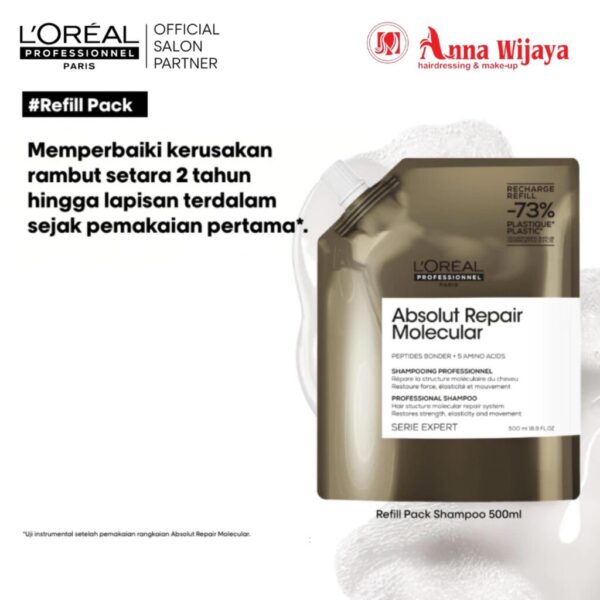 Absolut Repair Molecular Shampoo 500ml Refilll - Untuk Rambut Sangat Rusak by L'Oreal Professionnel