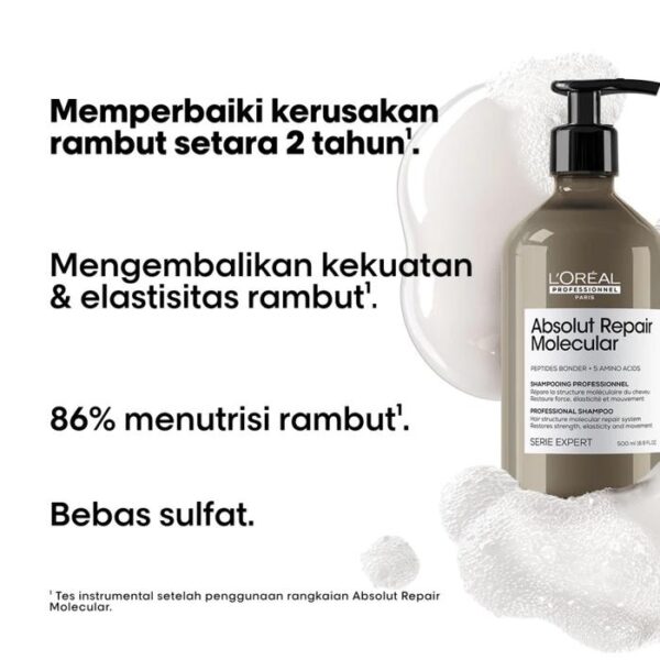 Absolut Repair Molecular Shampoo 500ml - Untuk Rambut Sangat Rusak by L'Oreal Professionnel