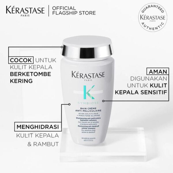 Kerastase Bain Creme Symbiose 500ml Anti Dandruff Shampoo (Dry Dandruff) - Shampoo Anti Ketombe (Kering) - Mengandung Salycilic Acid