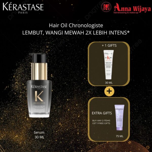 Kerastase Chronologiste Hair Oil 30ml Anti Aging Hair Serum - Serum Rambut untuk Rambut Aging (Rapuh, Kusam, Kaku)