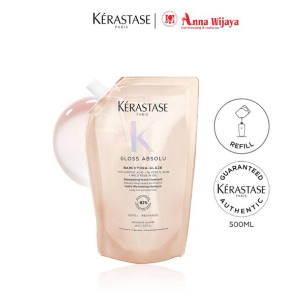 Kerastase Gloss Absolu Bain Hydra Glaze 500ml DOYPACK - Shampoo for Anti Frizz, Glossy, Bouncy Hair