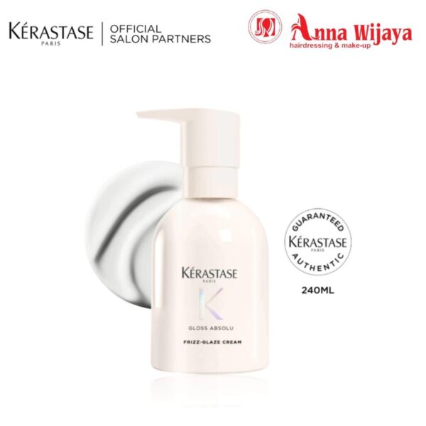 Kerastase Gloss Absolu Cream 240ml (Thick Hair) - Heat Protectant for Anti Frizz, Glossy, Bouncy Hair (Helaian Tebal)