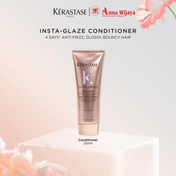 Kerastase Gloss Absolu Fondant Insta Glaze 250ml Kondisioner Rambut Glossy Bouncy dengan Hyaluronic Acid Glycolic Acid dan Wild Rose Oil