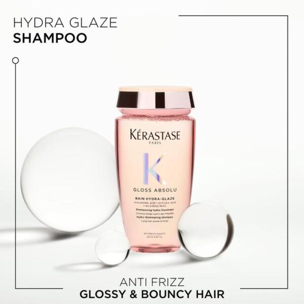 Kerastase Gloss Absolu Glossy Hair Care Set - Bain Hydra Glaze 250ml + Fondant Insta Glaze 250ml- untuk Rambut Glossy dan Bouncy